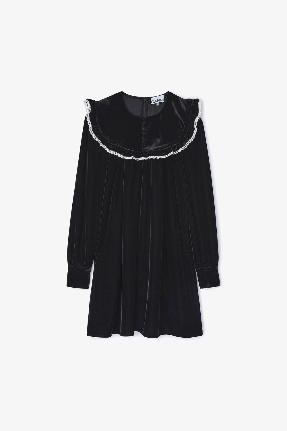 GANNI Hot Sale Black Velvet Dress