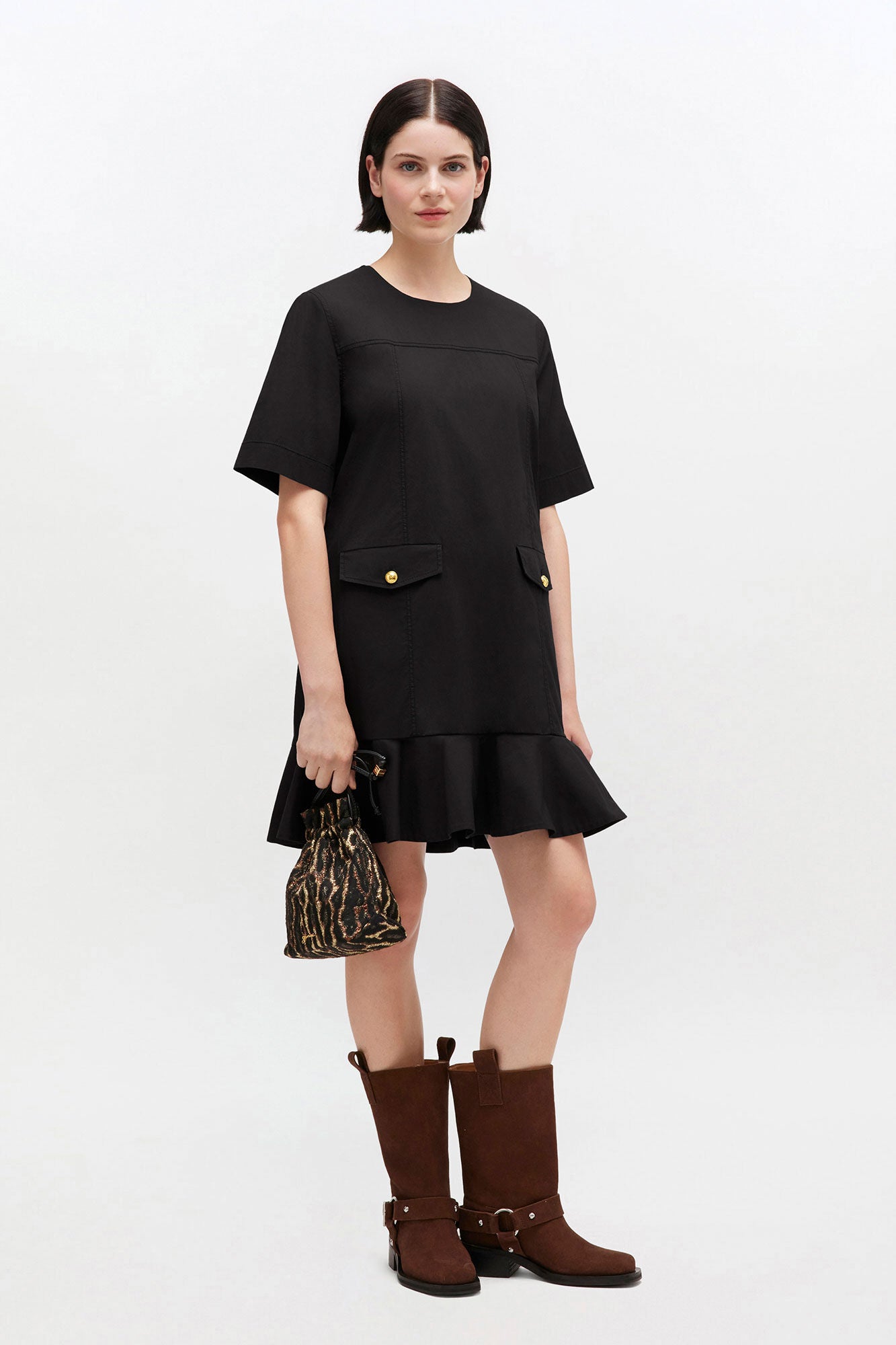 GANNI New Stretch Cotton Mini Dress