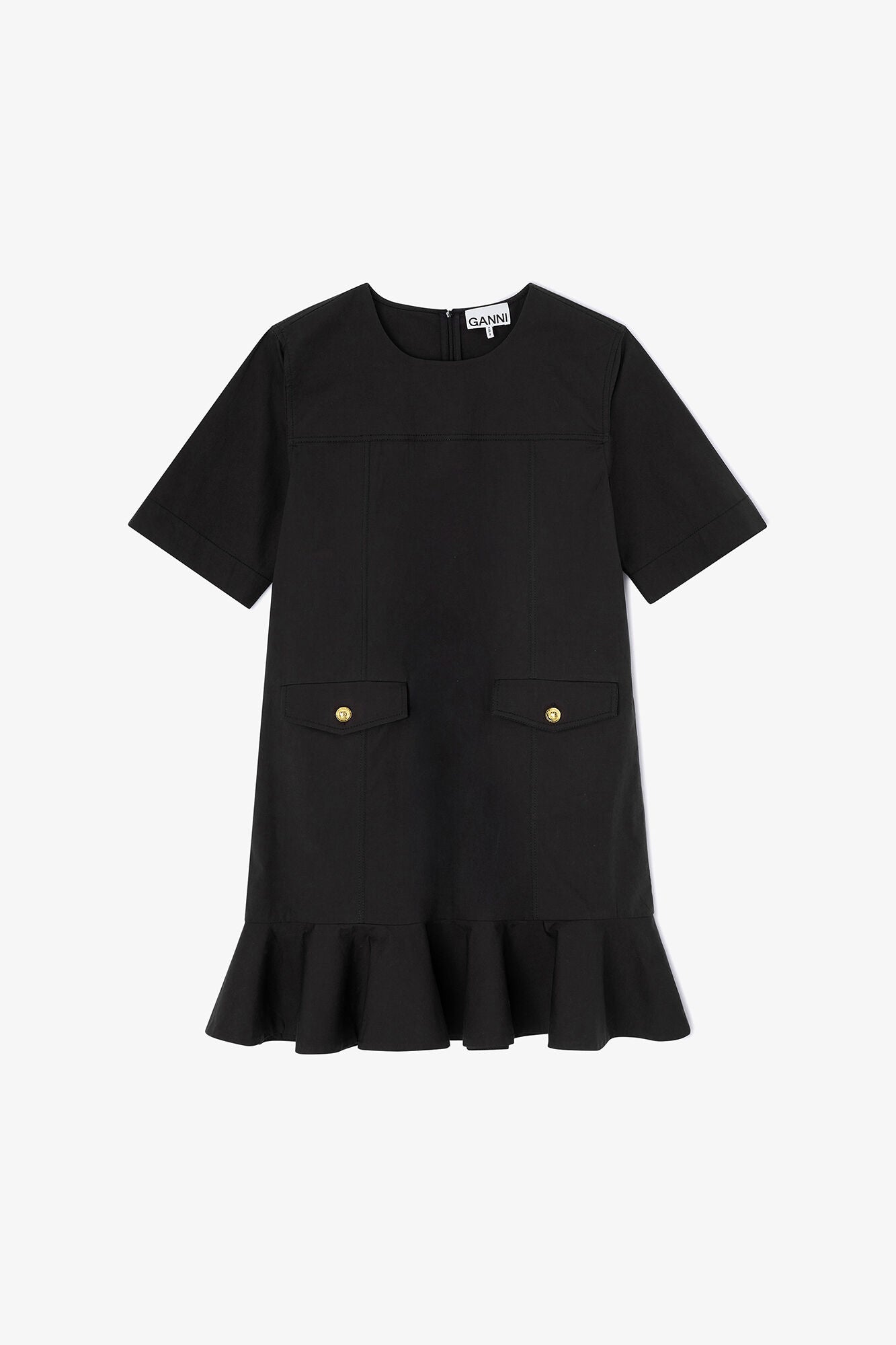 GANNI New Stretch Cotton Mini Dress