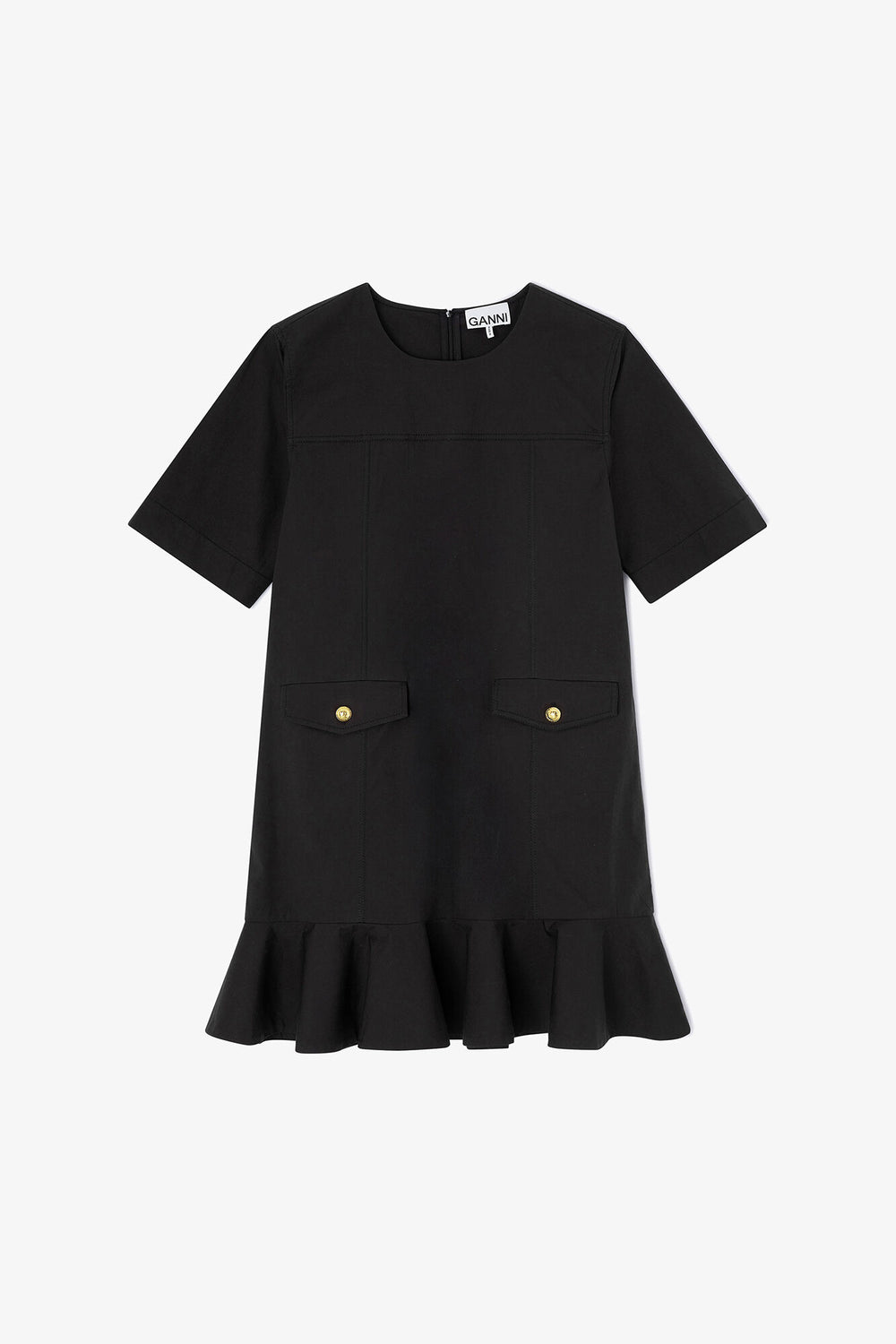 GANNI New Stretch Cotton Mini Dress