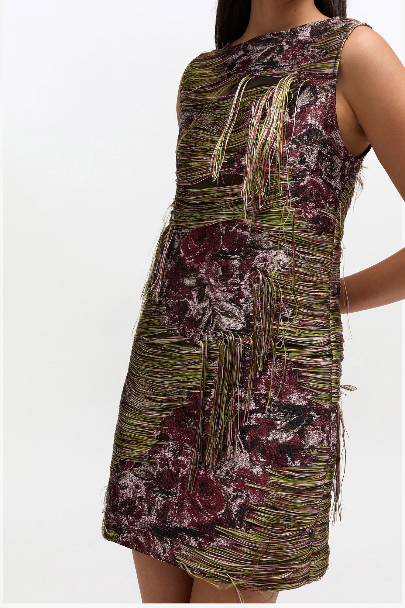 GANNI us Tapestry Fringed Mini Dress
