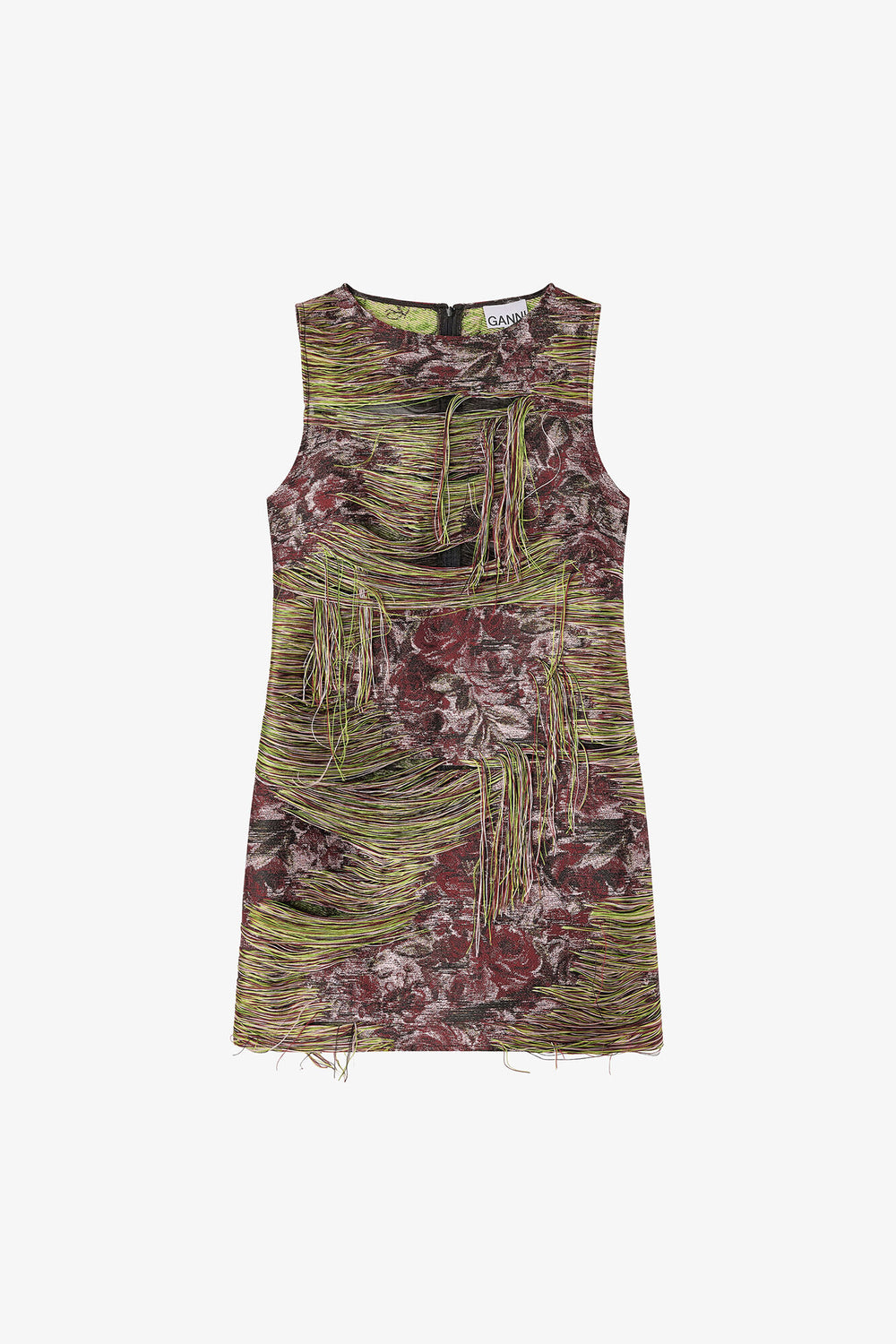 GANNI us Tapestry Fringed Mini Dress