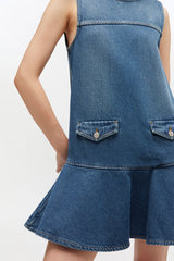 GANNI Online Light Denim Mini Dress