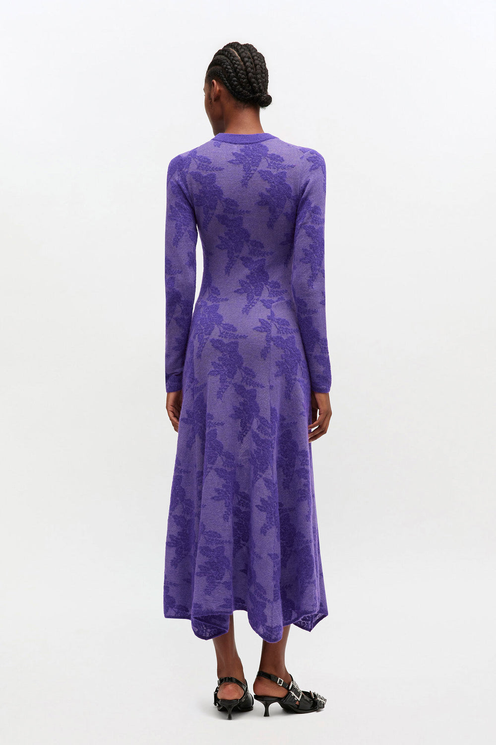 GANNI Sale Purple Sheer Flower Dress