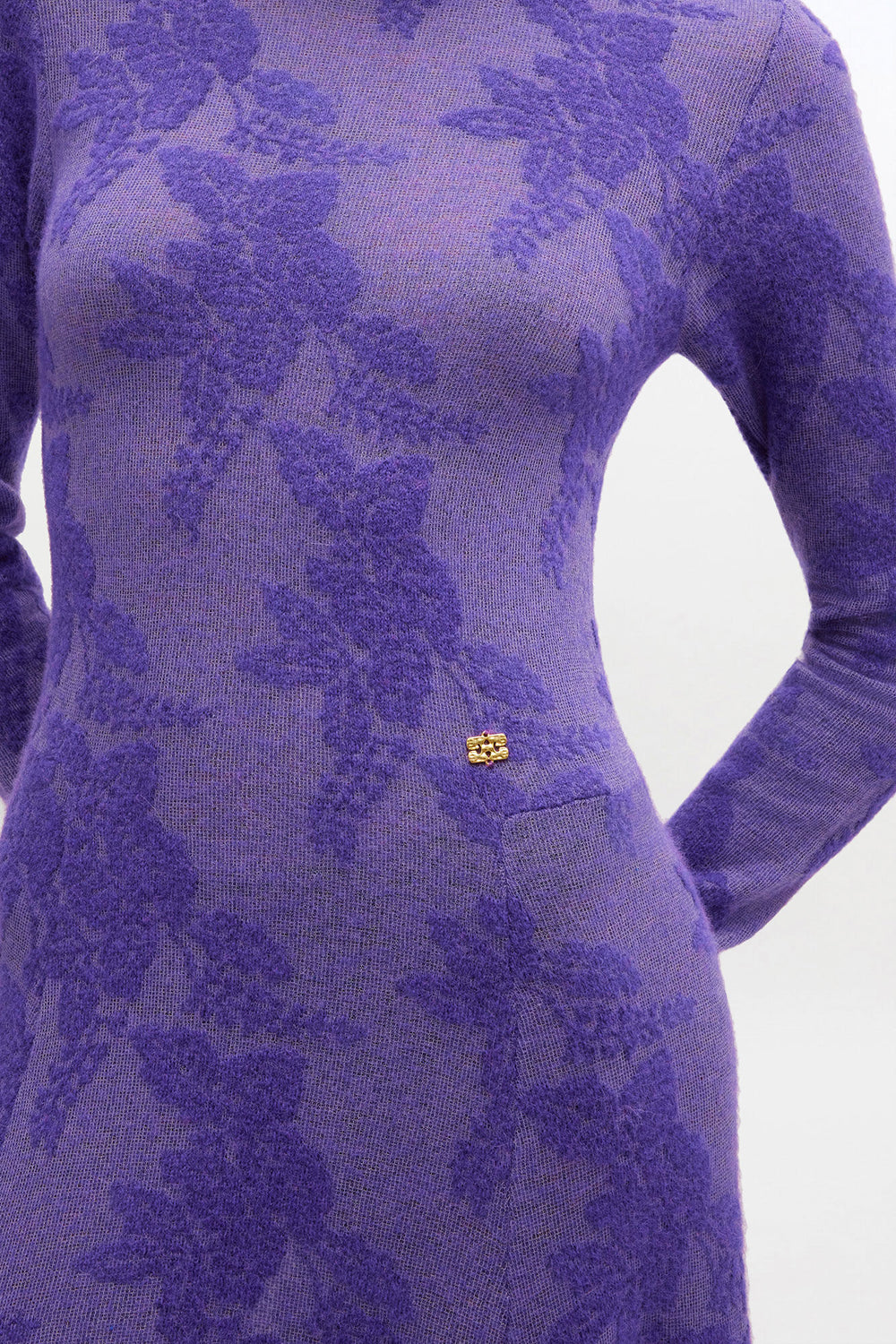 GANNI Sale Purple Sheer Flower Dress