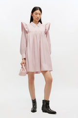 GANNI Discount Pink Mini Shirt Dress
