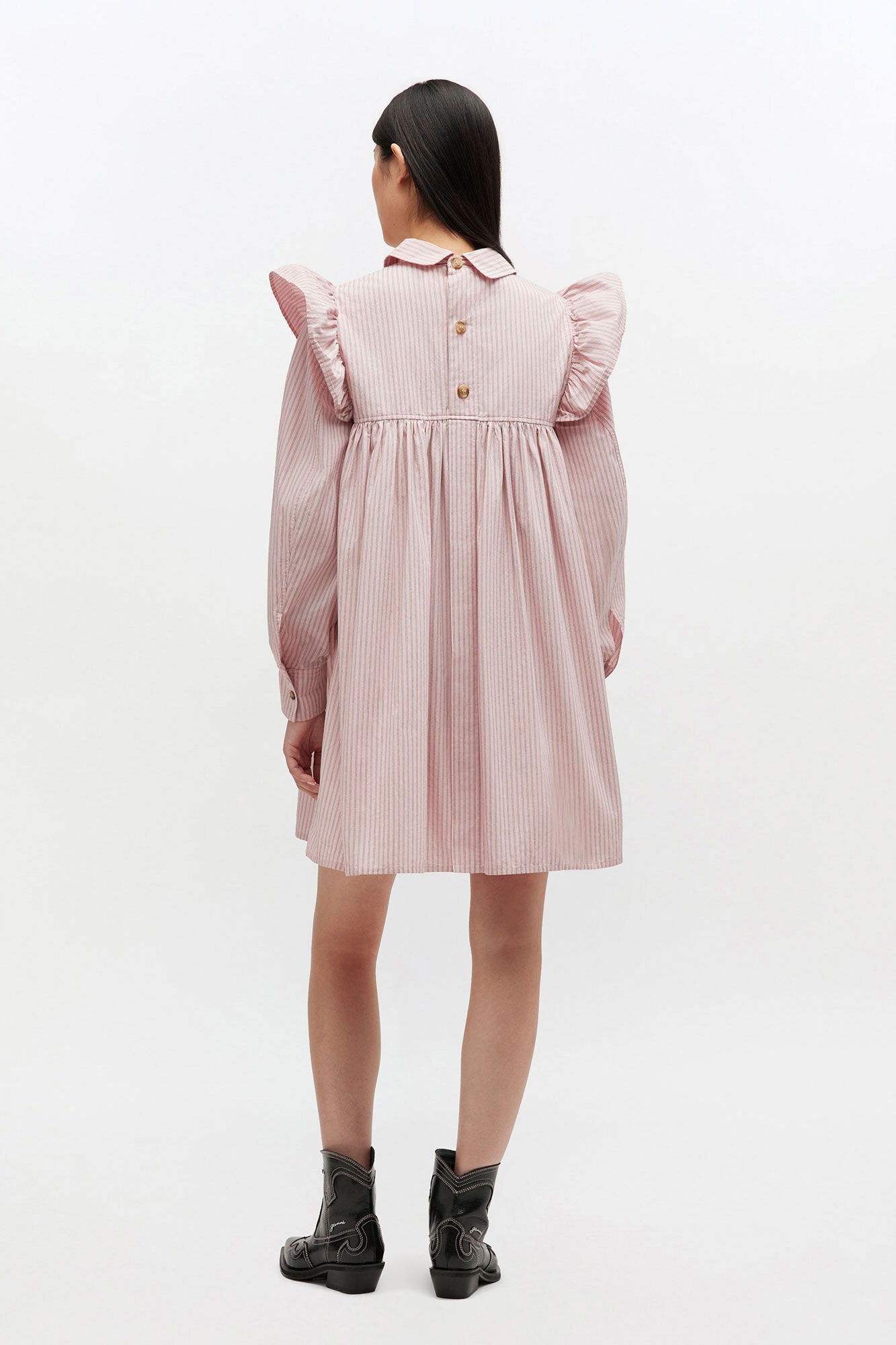 GANNI Discount Pink Mini Shirt Dress
