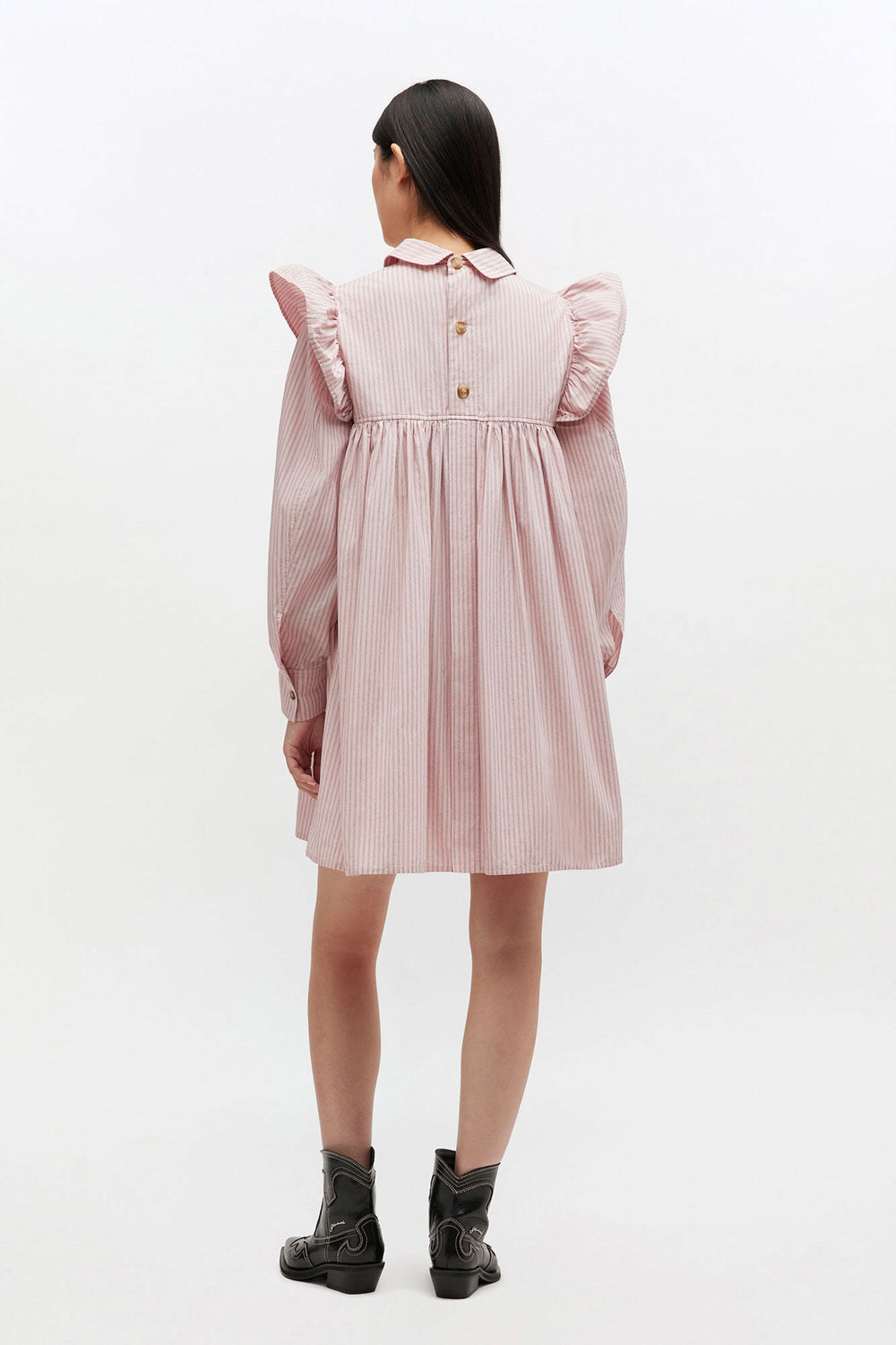 GANNI Discount Pink Mini Shirt Dress
