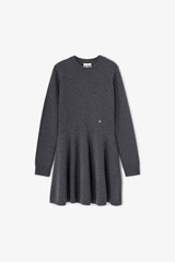 GANNI Outlet Grey Wool Mini Dress