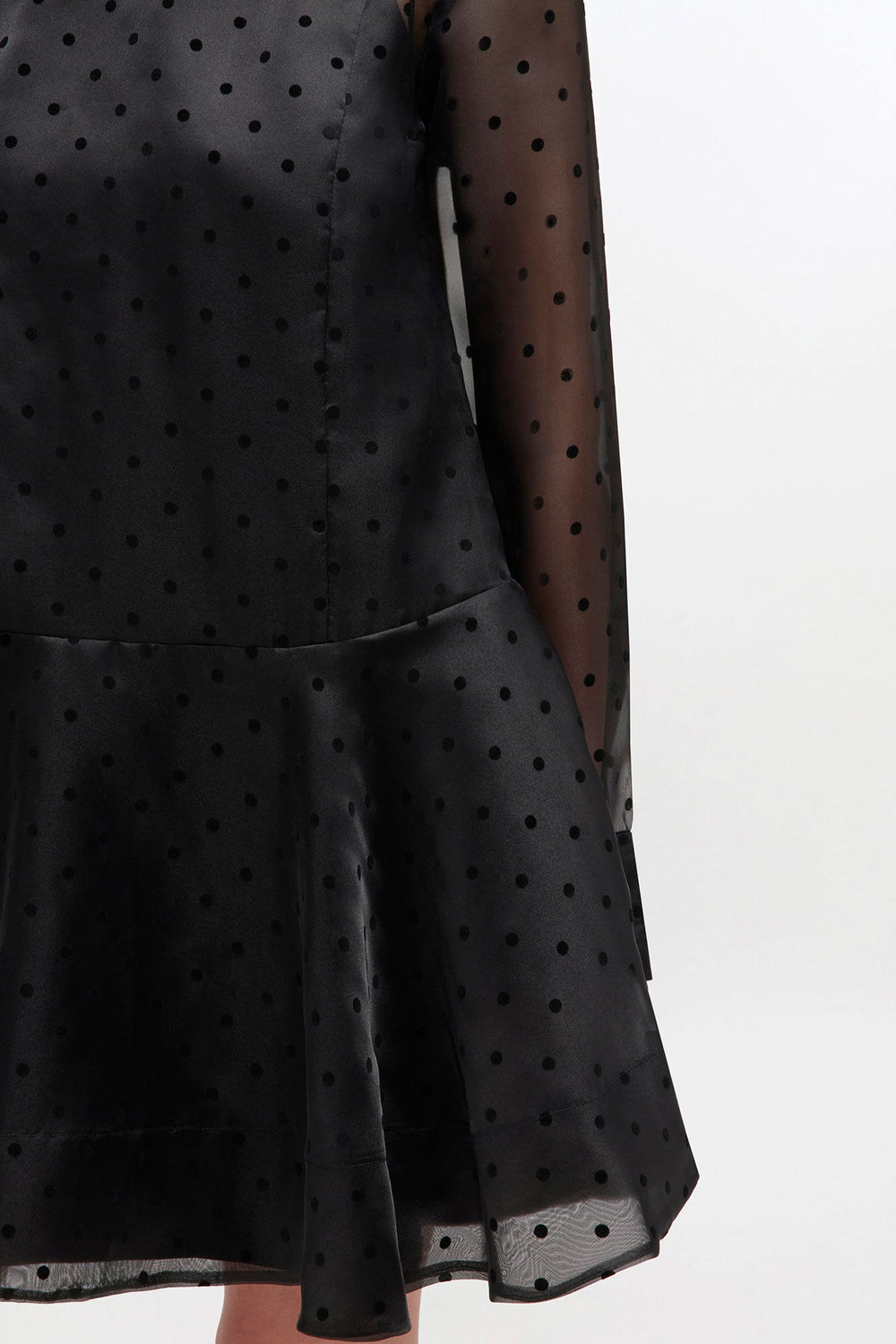 GANNI New Black Organza Circle Collar Dress