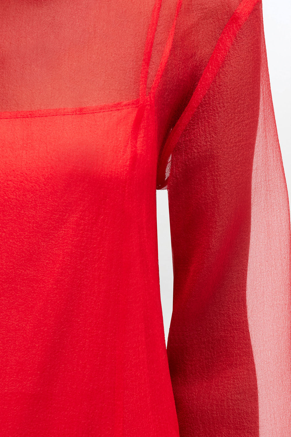 GANNI Online Red Organza Circle Collar Dress