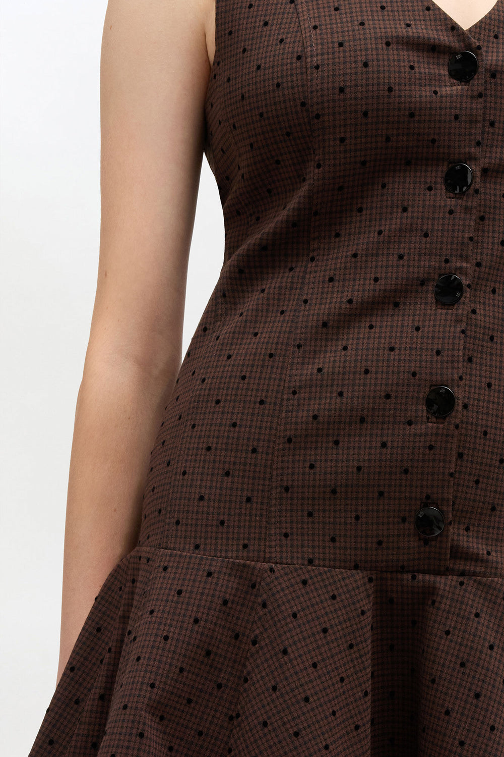 GANNI Sale Flock Check Suiting Dress