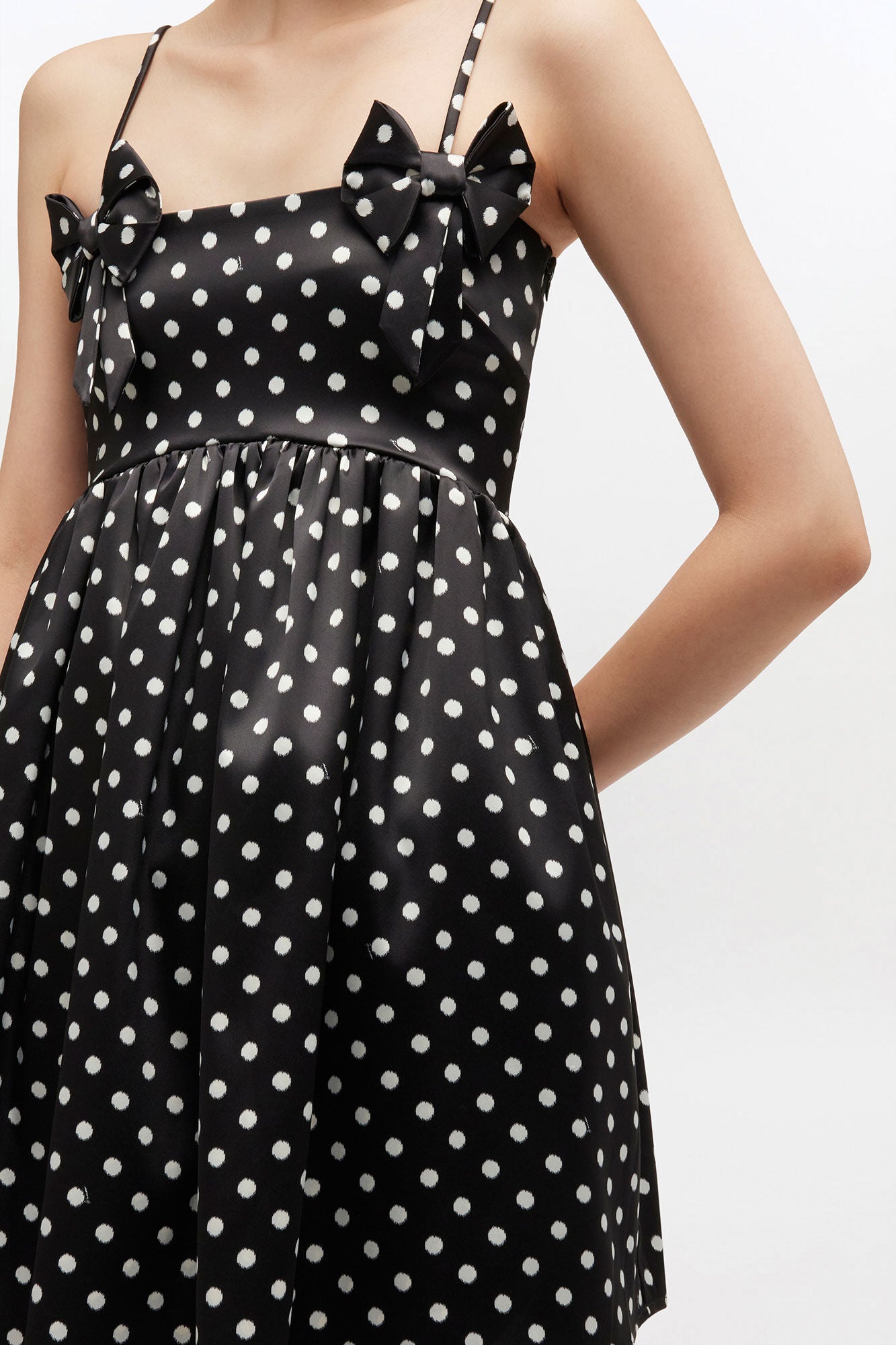 GANNI us Polka-Dot Satin Mini Dress