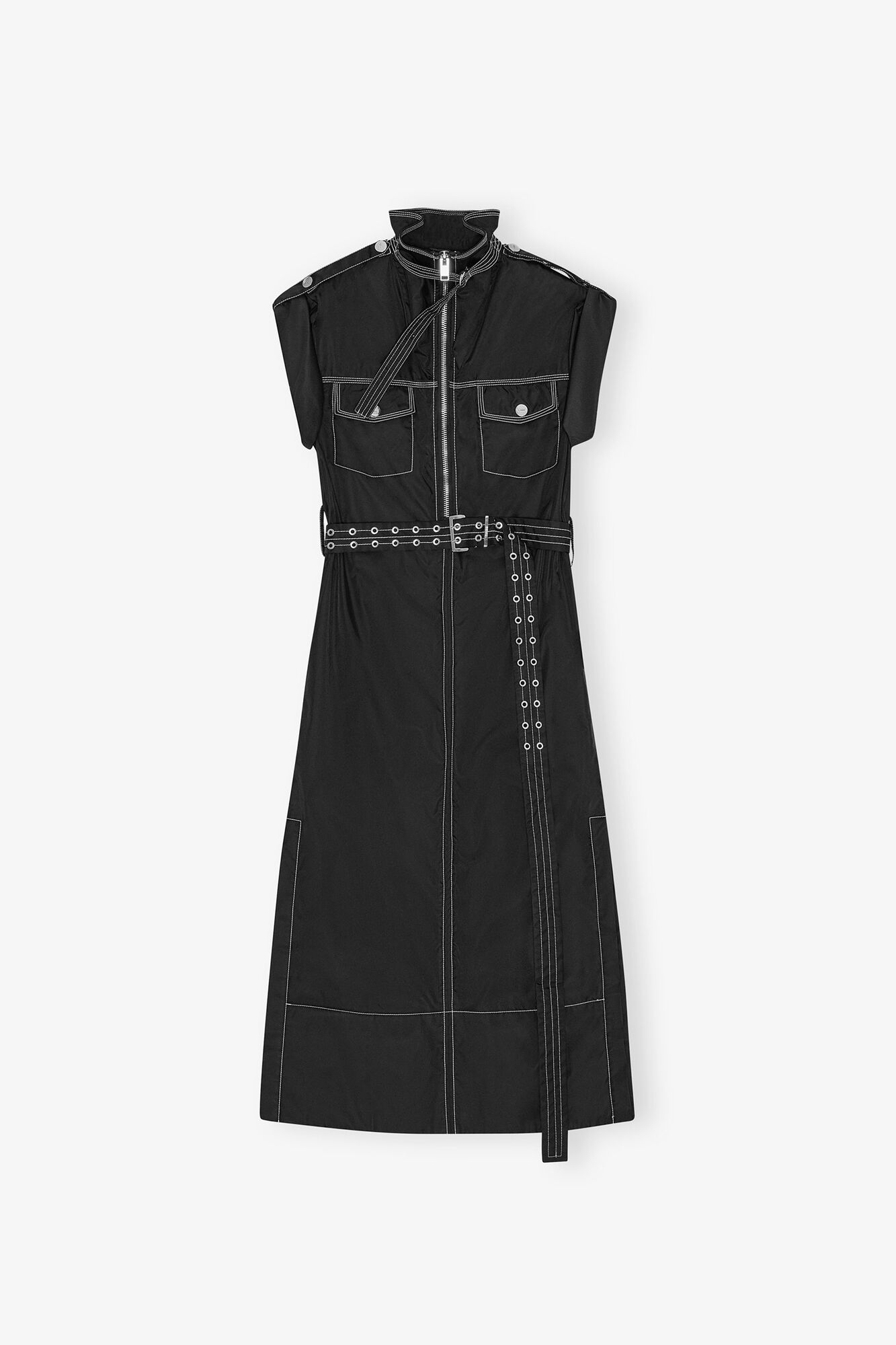 GANNI Sale Black Nylon Dress