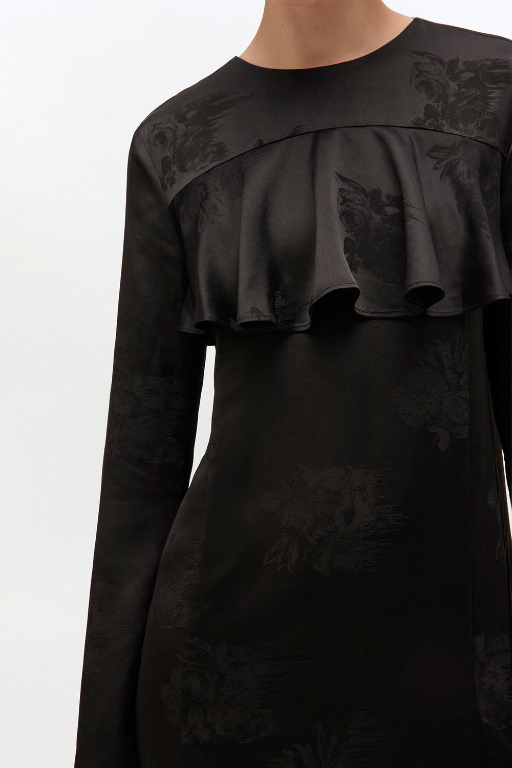 GANNI On Sale Black Ruffle Mini Dress