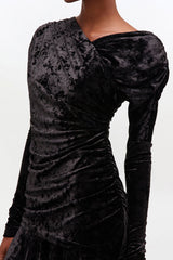 GANNI Hot Sale Black Ruched Mini Dress