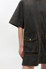 GANNI us Black Washed Kimono Dress