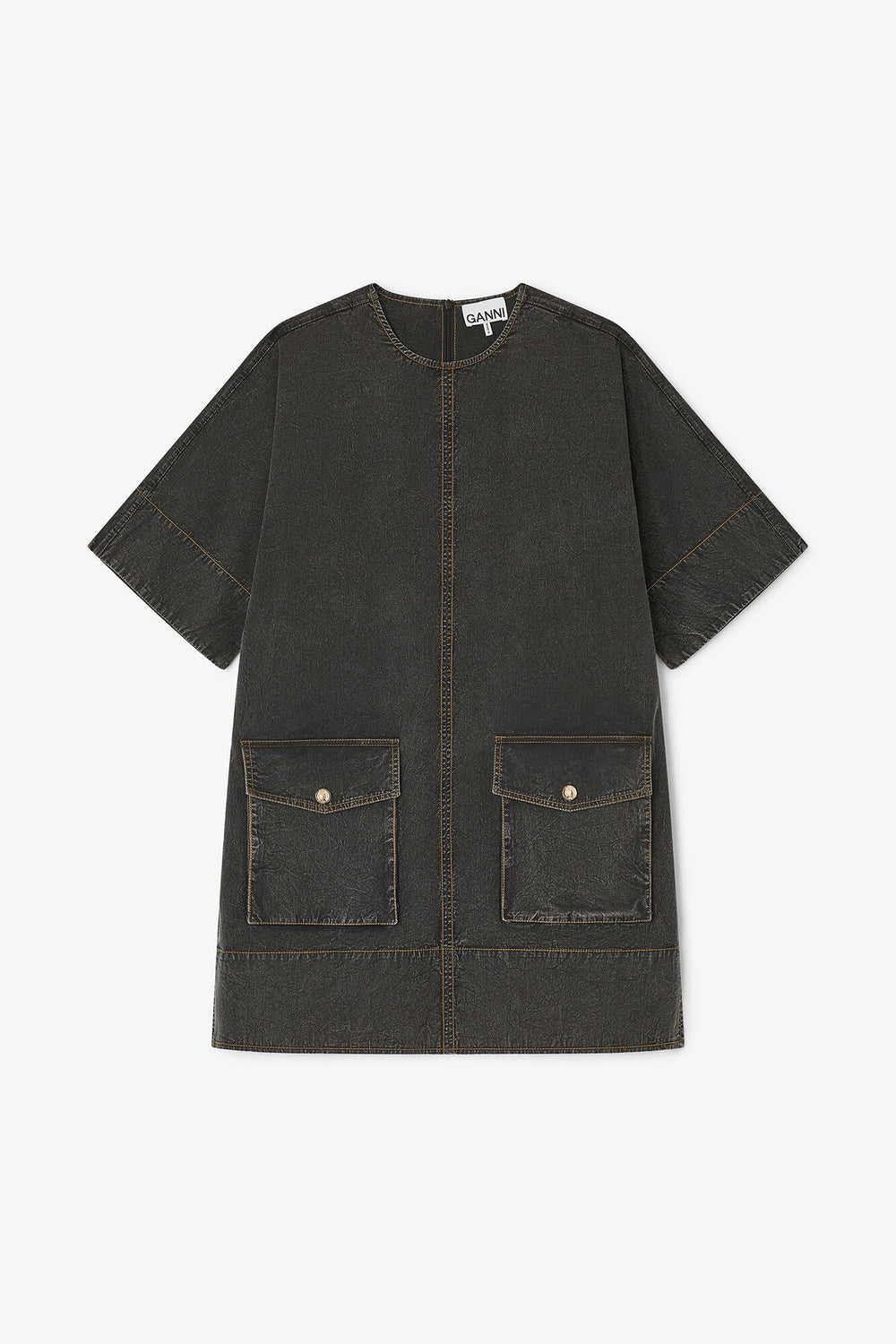 GANNI us Black Washed Kimono Dress