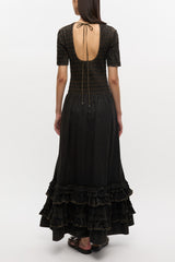 GANNI New Black Washed Smock Dress