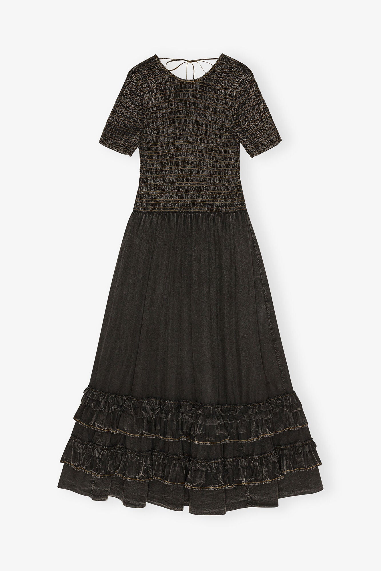 GANNI New Black Washed Smock Dress