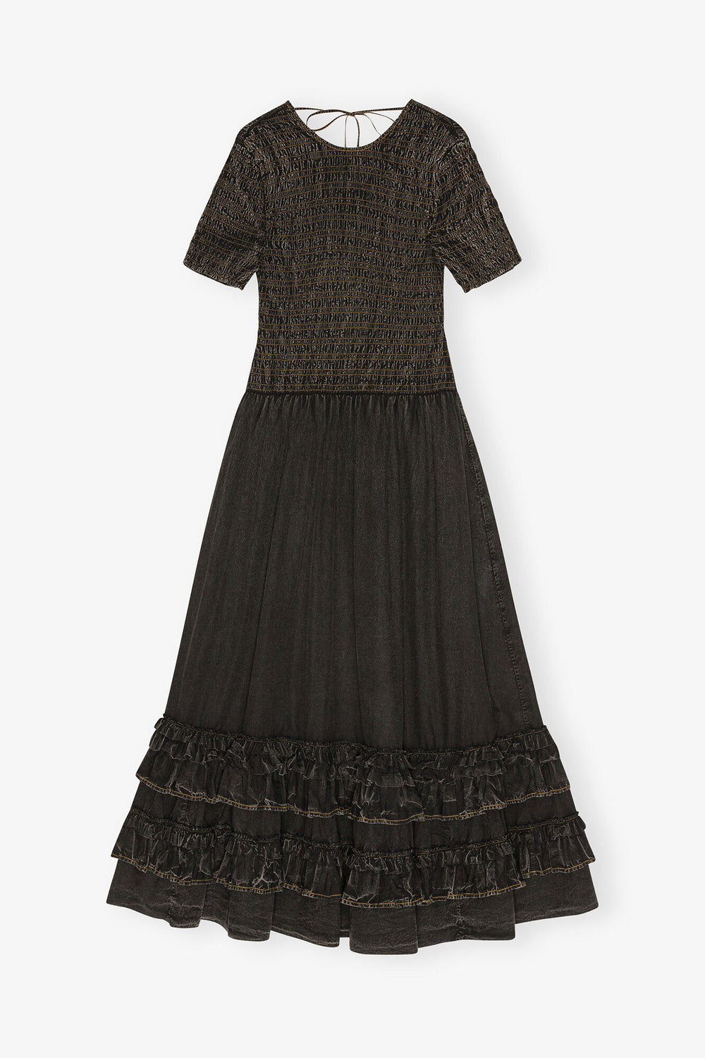 GANNI New Black Washed Smock Dress