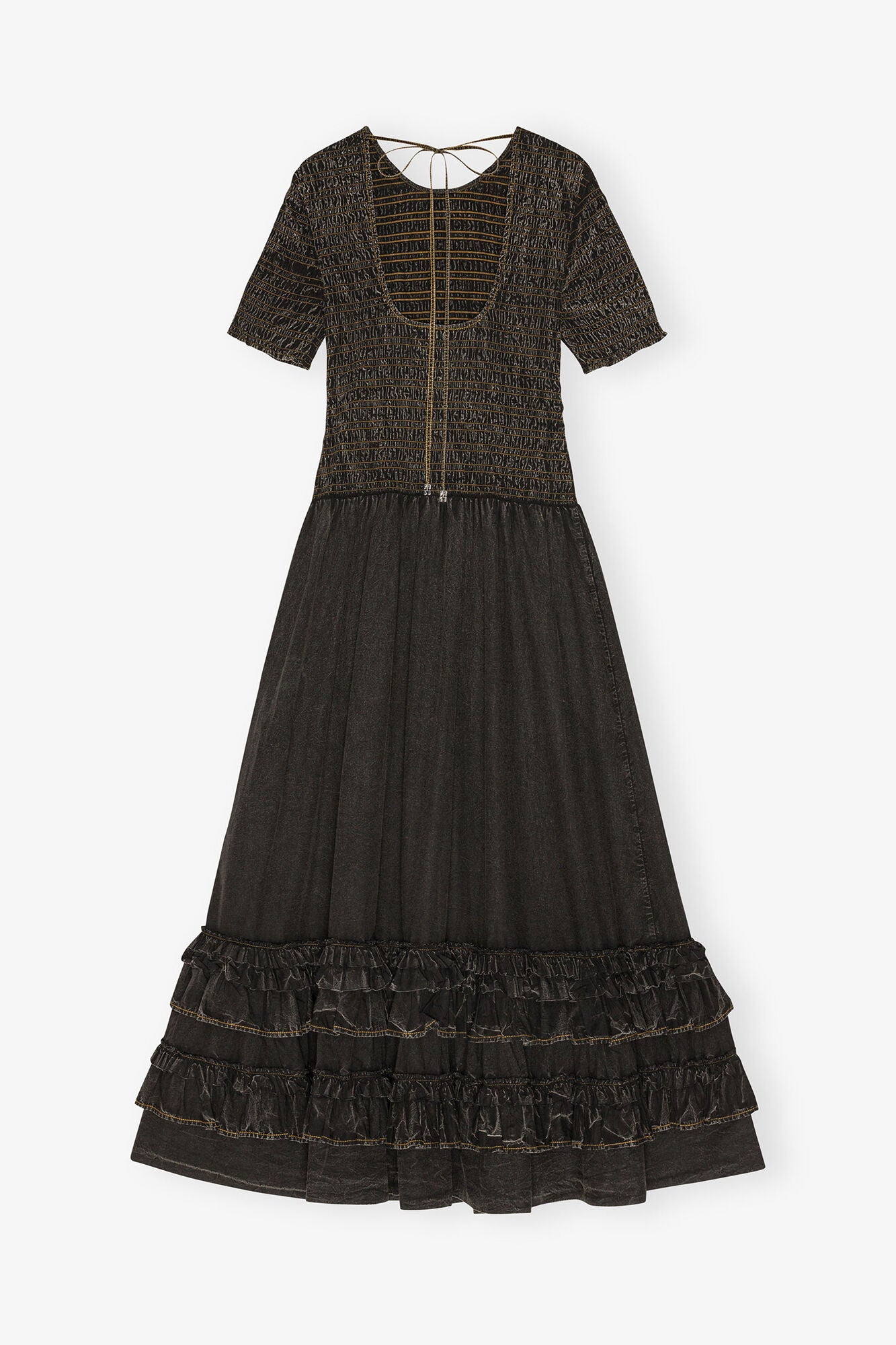 GANNI New Black Washed Smock Dress