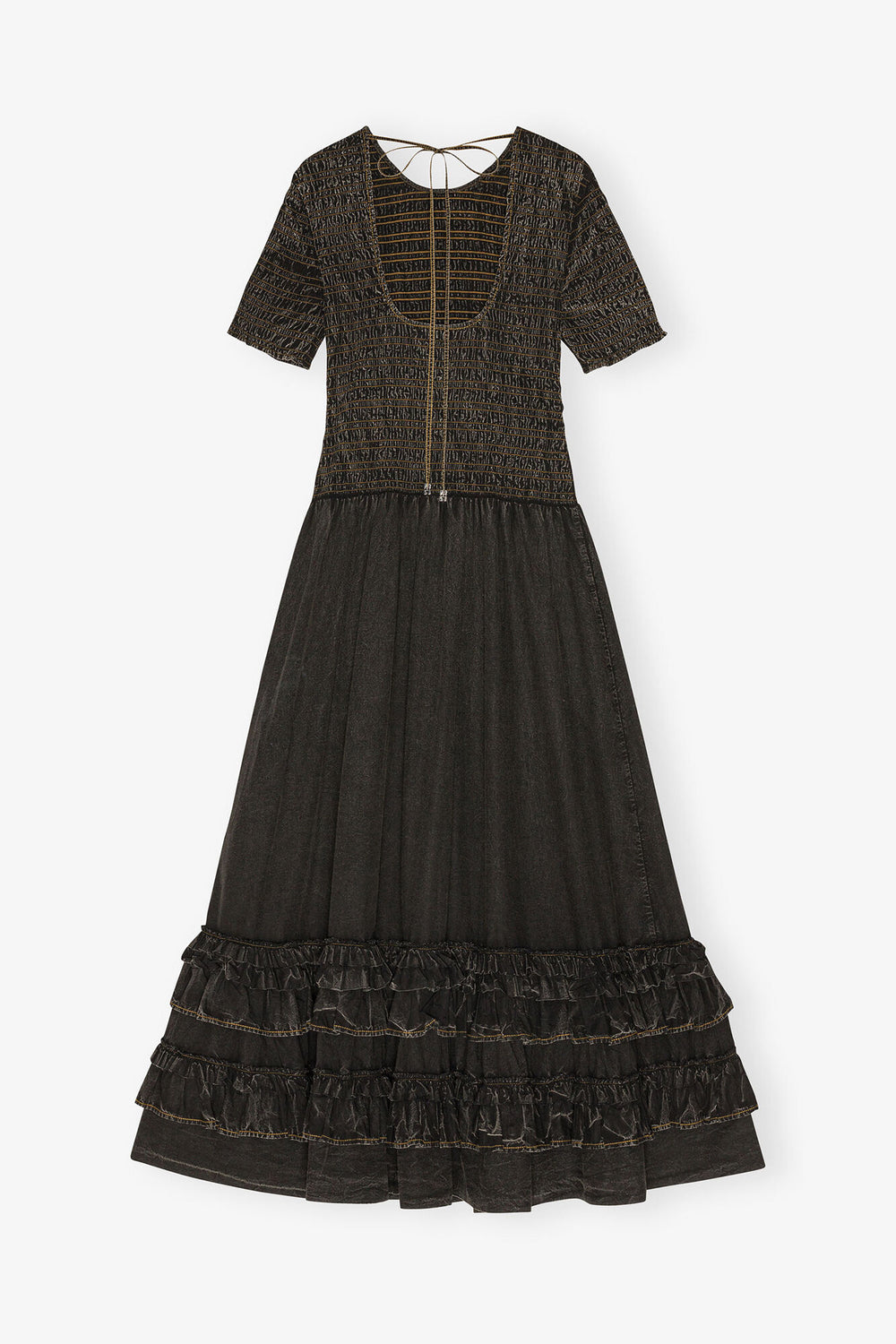 GANNI New Black Washed Smock Dress