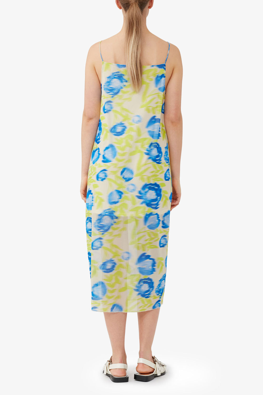 GANNI us Printed Mesh Slip Dress