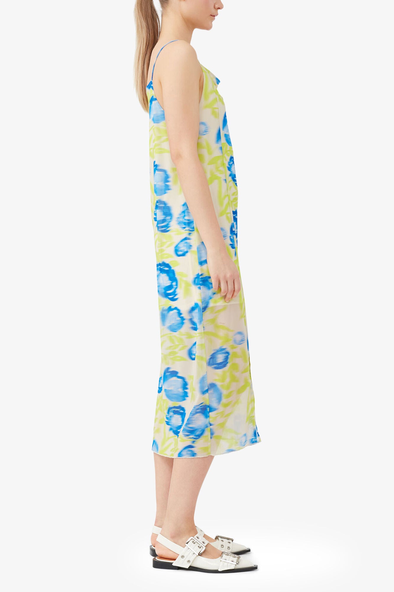 GANNI us Printed Mesh Slip Dress