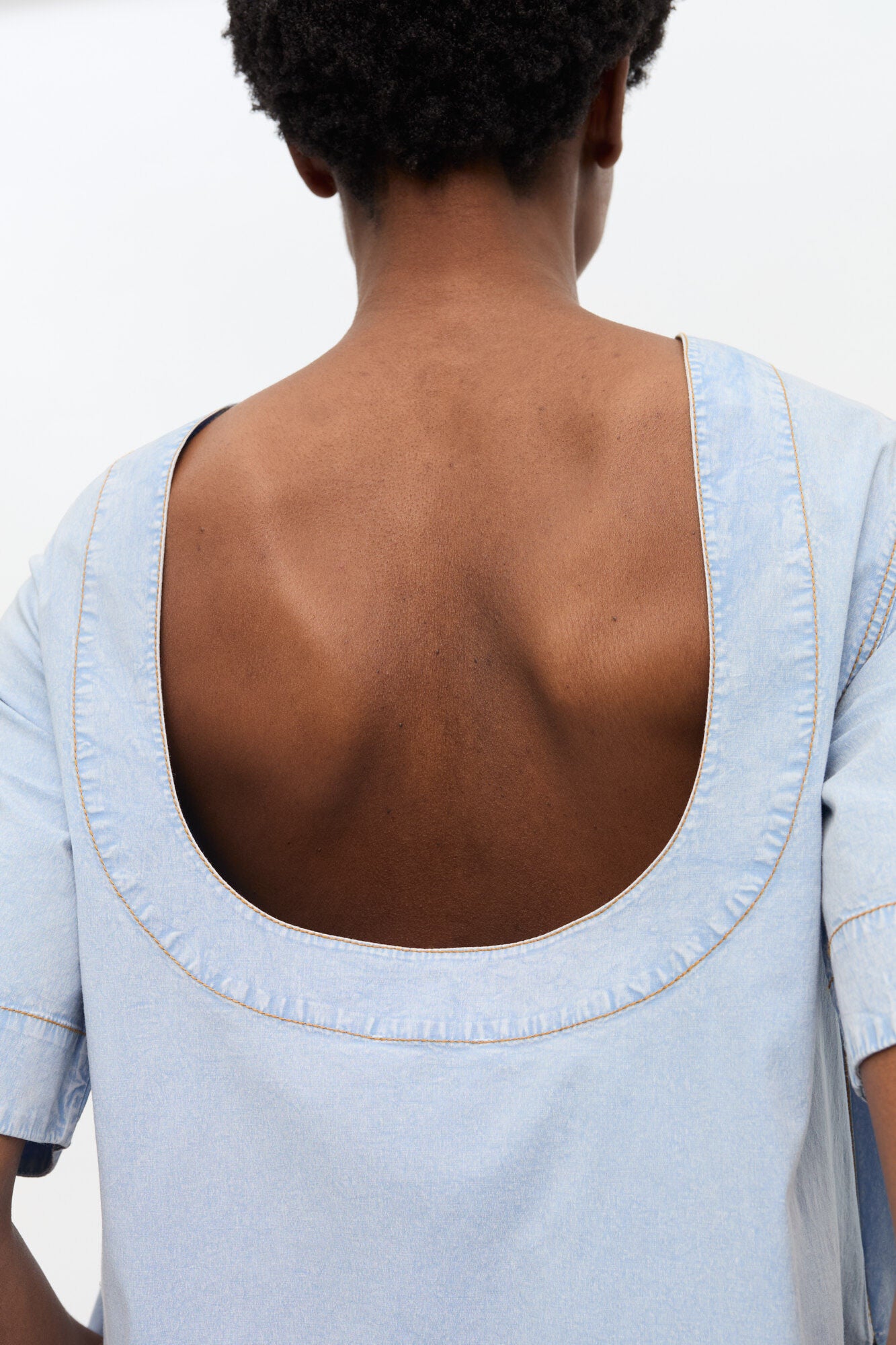 GANNI Sale Light Blue A-line Mini Denim Dress