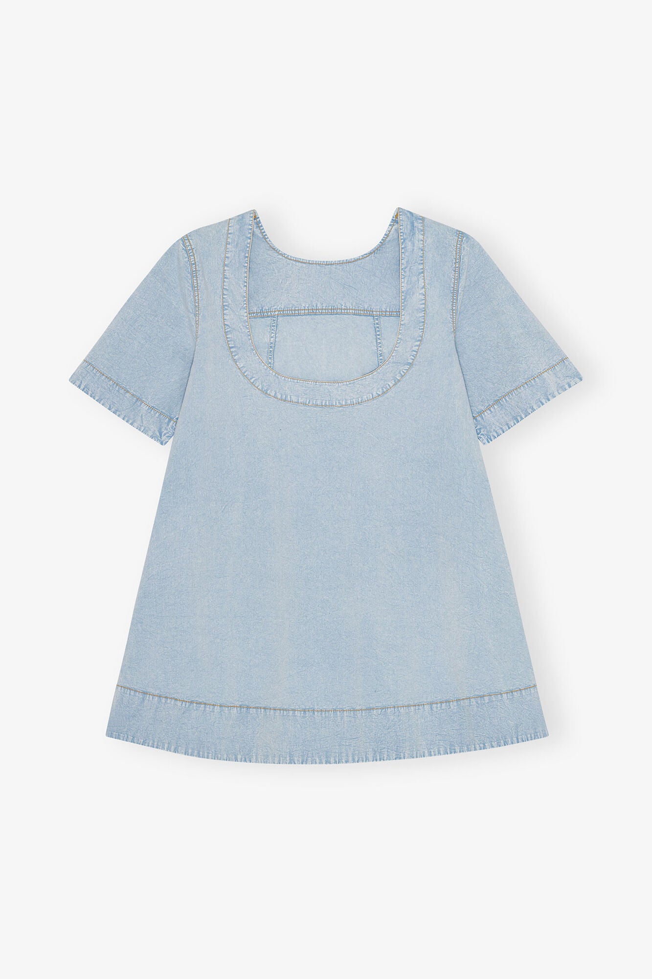 GANNI Sale Light Blue A-line Mini Denim Dress