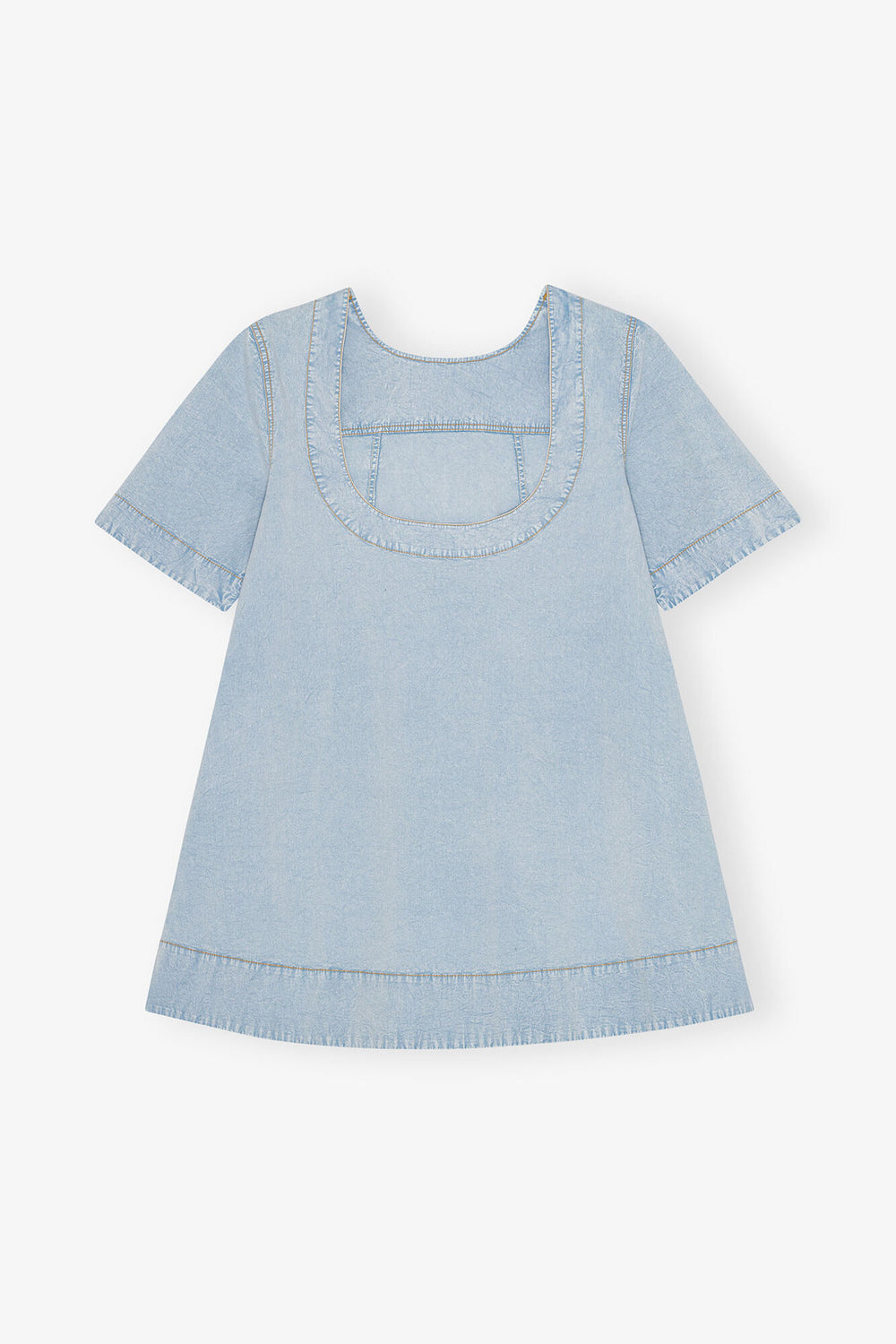 GANNI Sale Light Blue A-line Mini Denim Dress