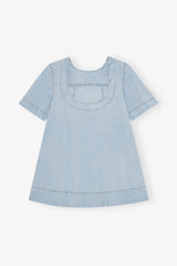 GANNI Sale Light Blue A-line Mini Denim Dress