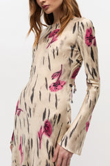 GANNI Hot Sale Floral Satin Maxi Dress