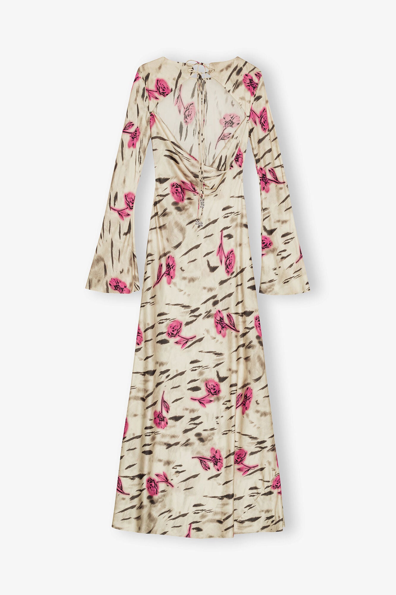 GANNI Hot Sale Floral Satin Maxi Dress