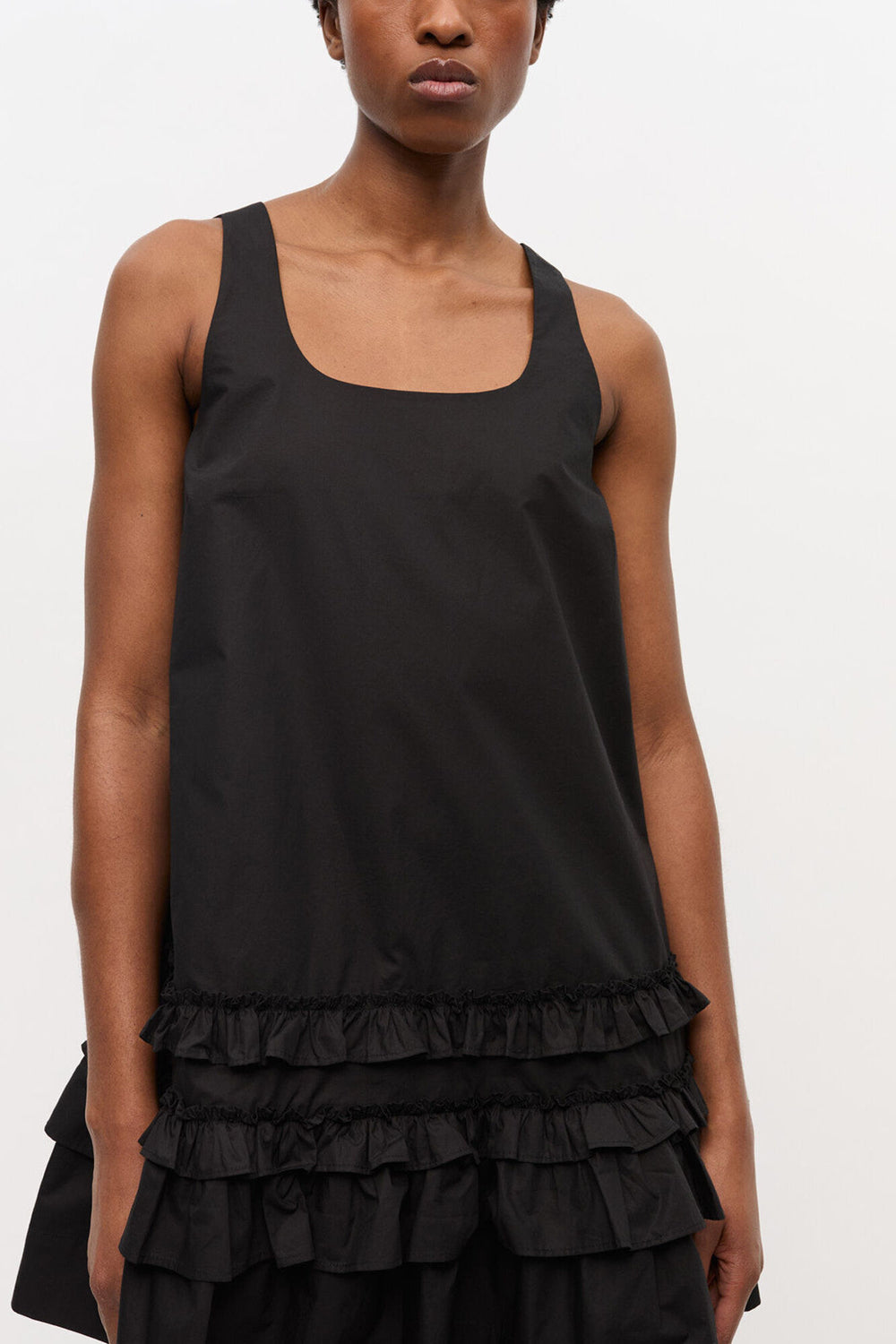 GANNI Sale Black Cotton Poplin Mini Dress
