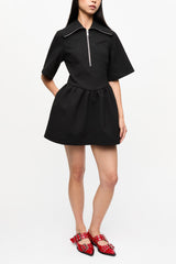 GANNI On Sale Black Bonded Crepe Mini Dress