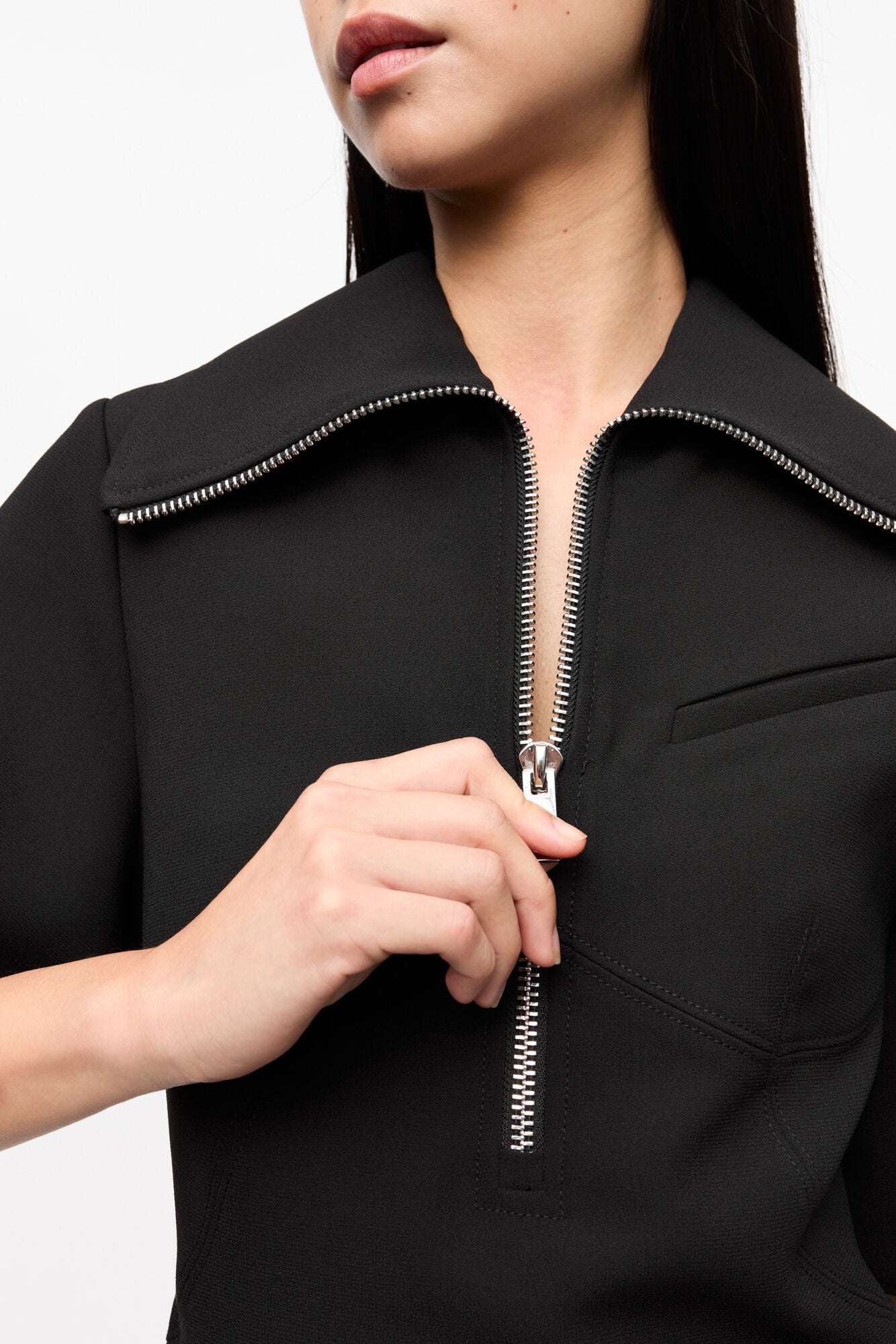 GANNI On Sale Black Bonded Crepe Mini Dress