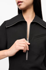 GANNI On Sale Black Bonded Crepe Mini Dress