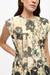 GANNI For Sale Printed Marl Mesh Corset Mini Dress
