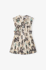 GANNI For Sale Printed Marl Mesh Corset Mini Dress