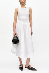 GANNI Hot Sale Washed Stretch Cotton Smock Midi Dress
