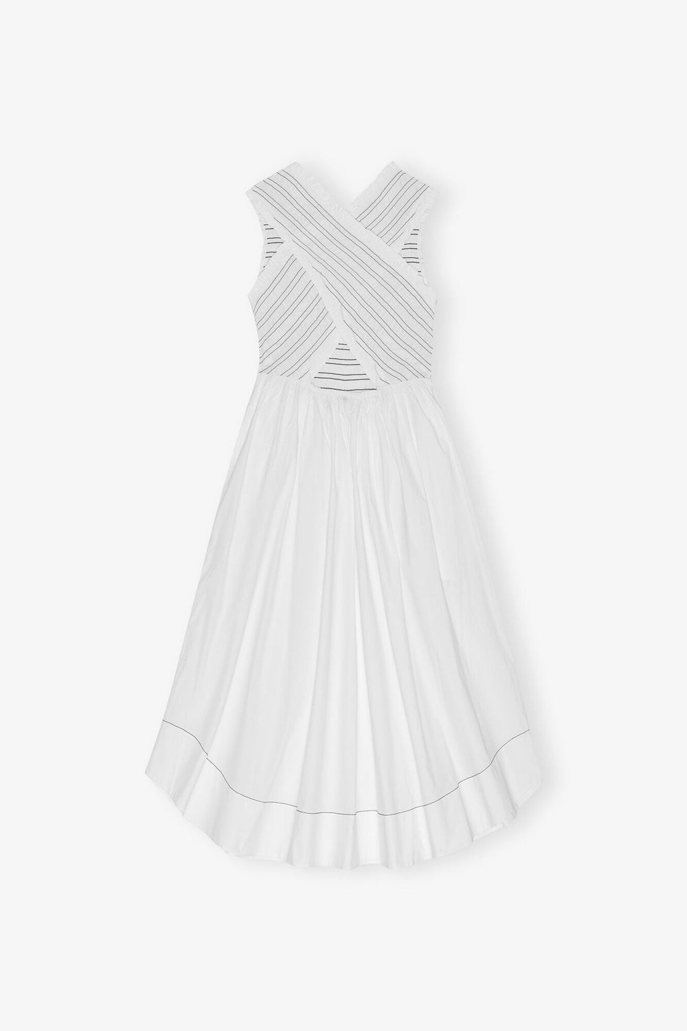 GANNI Hot Sale Washed Stretch Cotton Smock Midi Dress