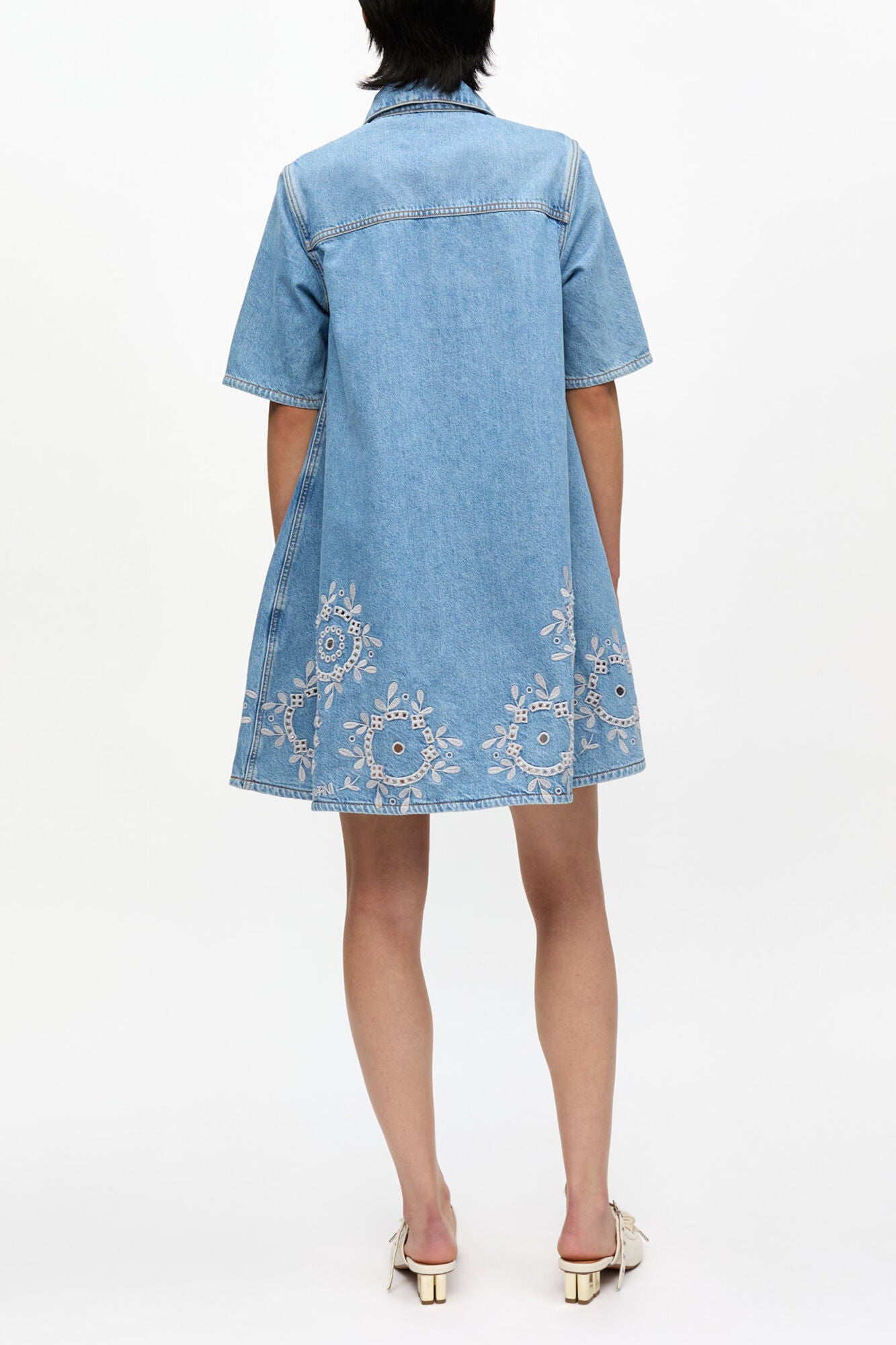 GANNI New Broderie Anglaise Mini Dress