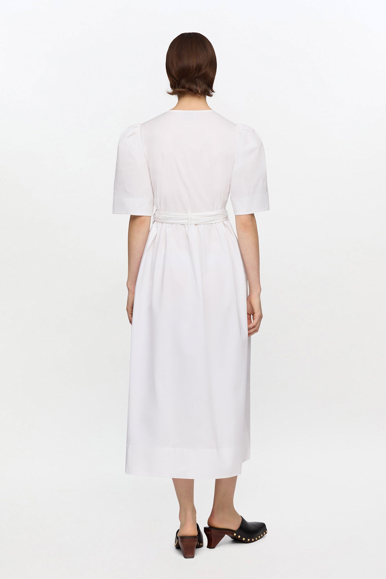 GANNI us White Stretch Cotton Dress