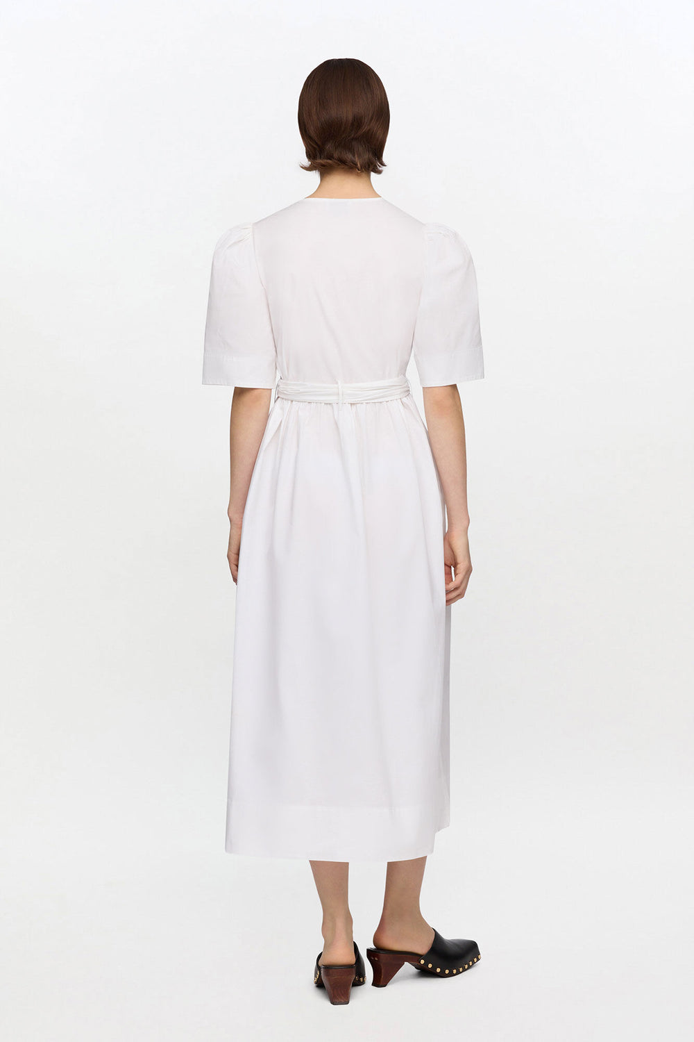 GANNI us White Stretch Cotton Dress