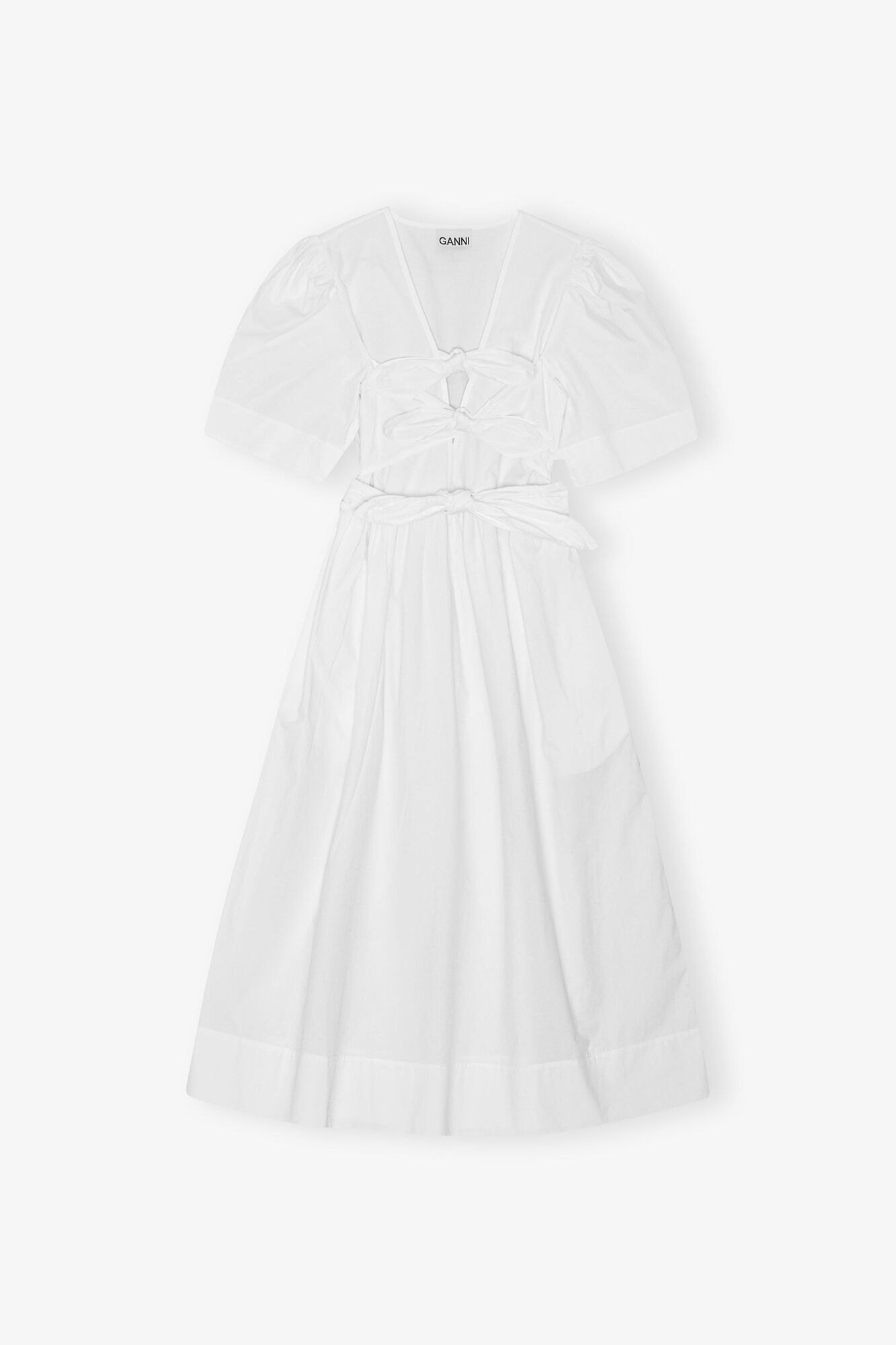GANNI us White Stretch Cotton Dress