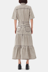 GANNI Online Grey Future Long Denim Dress