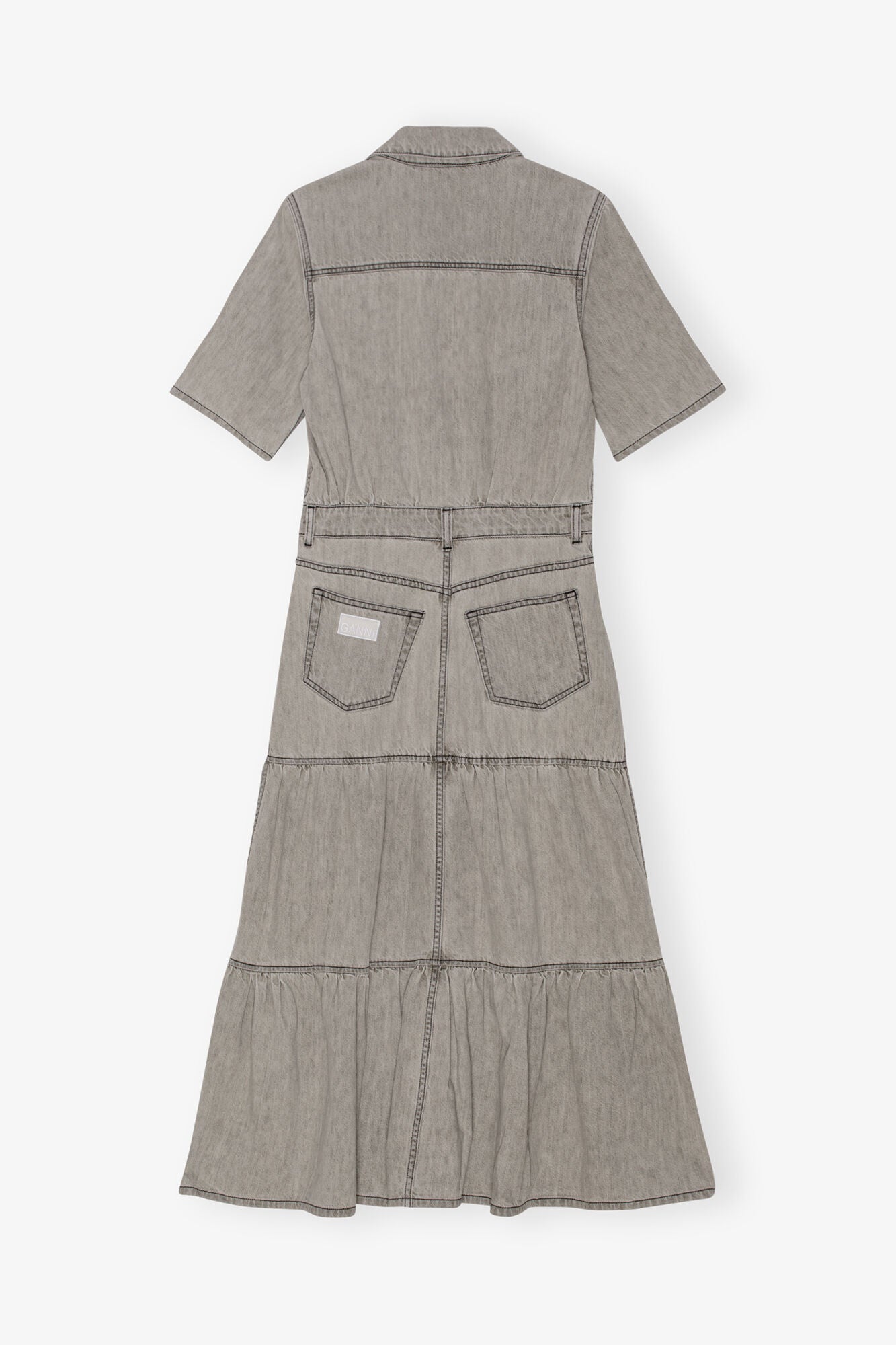 GANNI Online Grey Future Long Denim Dress