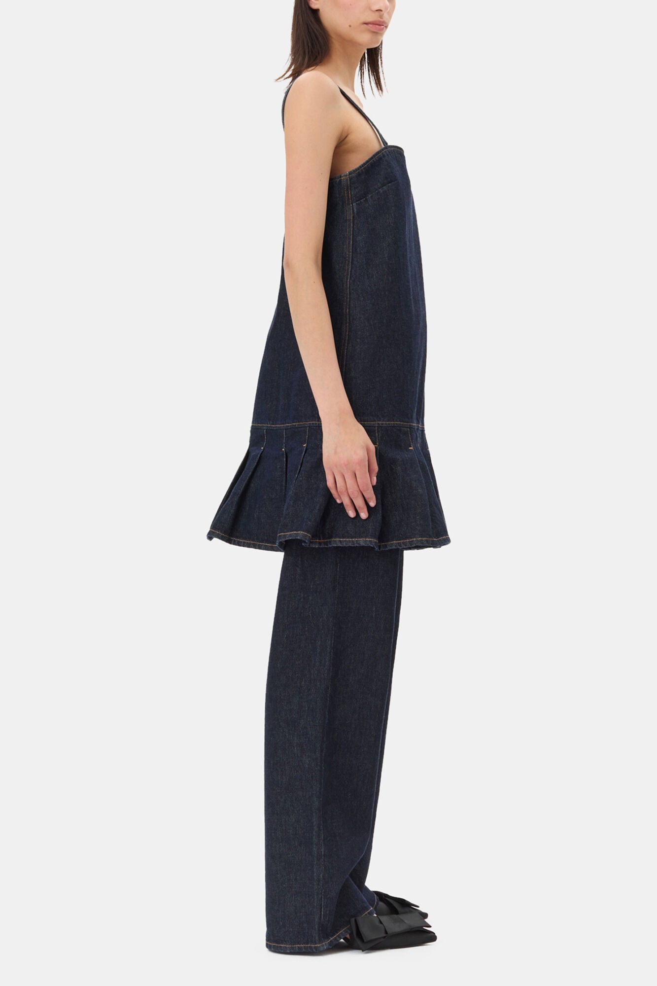GANNI Sale Denim Strap Mini Dress